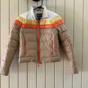 ABERCROMBIE & FITCH VTG Ski Puffer Jacket Tan